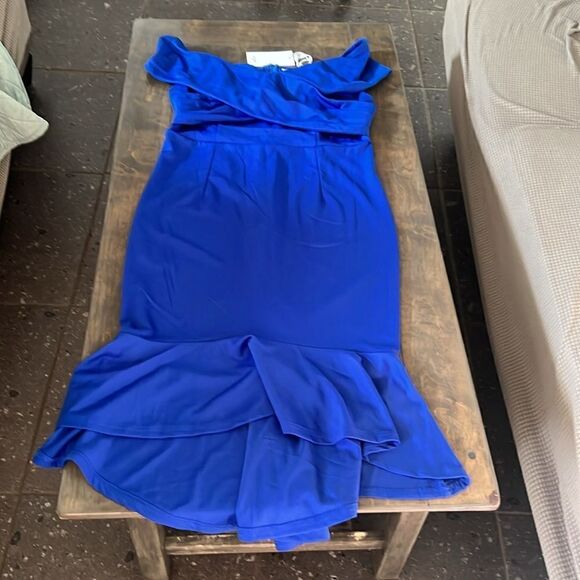 NWT Grace Karin WOMEN Backless Off Shoulder
Ruched Dress Blue Large - Picture 14 of 15